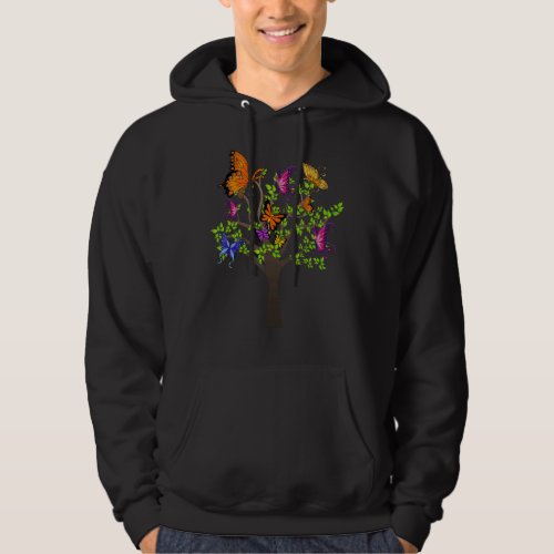 Butterfly Collection Nature Tree Entomologist Butt Hoodie