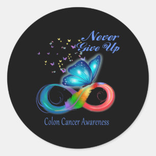 Butterfly Colon Cancer Awareness  Classic Round Sticker