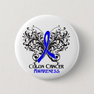 Butterfly Colon Cancer Awareness Pinback Button