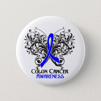 Butterfly Colon Cancer Awareness Pinback Button