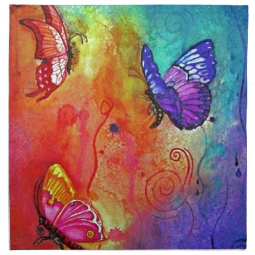 Butterfly Color Blast Cloth Napkin