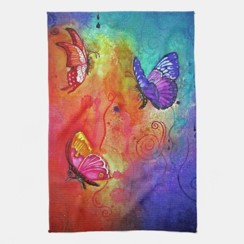 Butterfly Color Blast Kitchen Towel