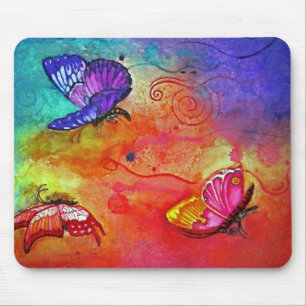Butterfly Color Blast Mouse Pad