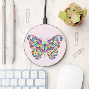 Butterfly Colored Dots Wireless Charger