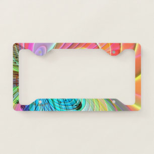 Butterfly & Colorful Abstract Pattern Design License Plate Frame
