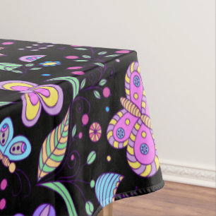 Butterfly Colorful And Flower Cute      Tablecloth