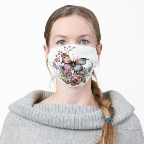 Butterfly Colorful Cloth Face Mask Filter Slot