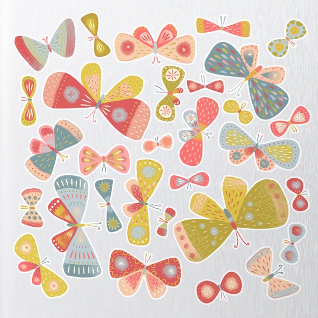 Butterfly Colorful Custom-Cut Vinyl Sticker (Fun colorful butterfly stickers)