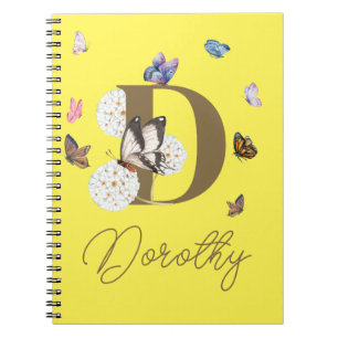 Butterfly Colorful Floral Personalized Gift Notebook