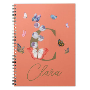 Butterfly Colorful Floral Personalized Gift Notebook