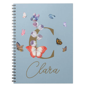 Butterfly Colorful Floral Personalized Gift Notebook