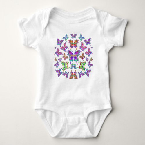 Butterfly Colorful Tattoo Style Baby Bodysuit