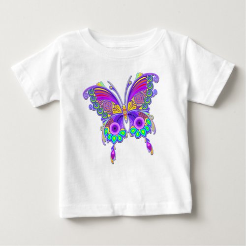 Butterfly Colorful Tattoo Style Baby T_Shirt