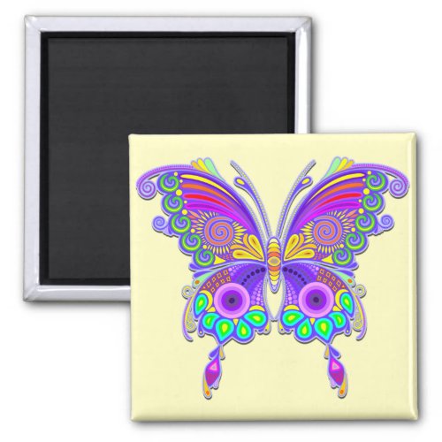 Butterfly Colorful Tattoo Style Magnet