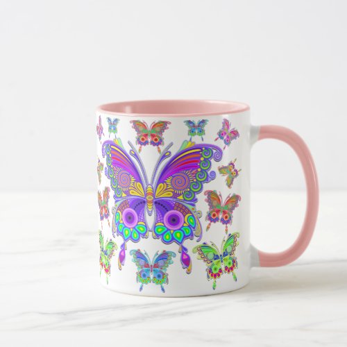 Butterfly Colorful Tattoo Style Mug