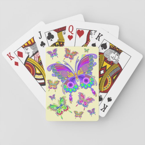 Butterfly Colorful Tattoo Style Playing Cards