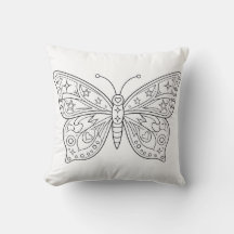 Butterfly Coloring Book Pillow