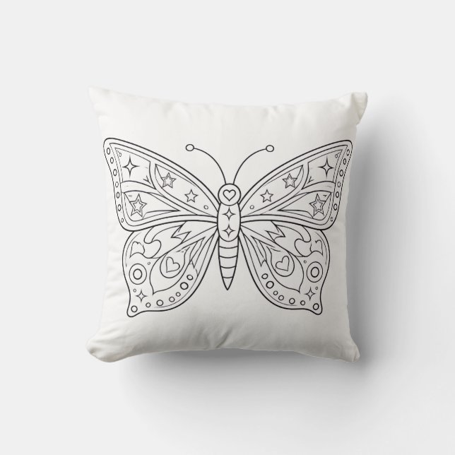 Butterfly Coloring Book Pillow (Front)