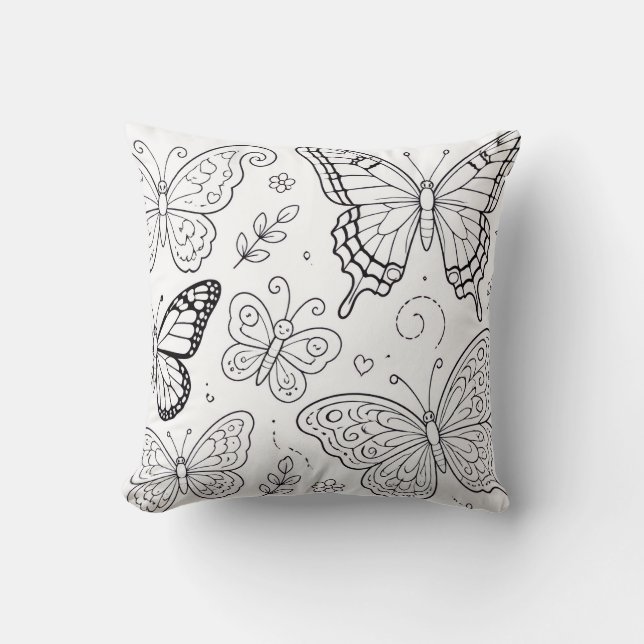 Butterfly Coloring Book Pillow (Front)