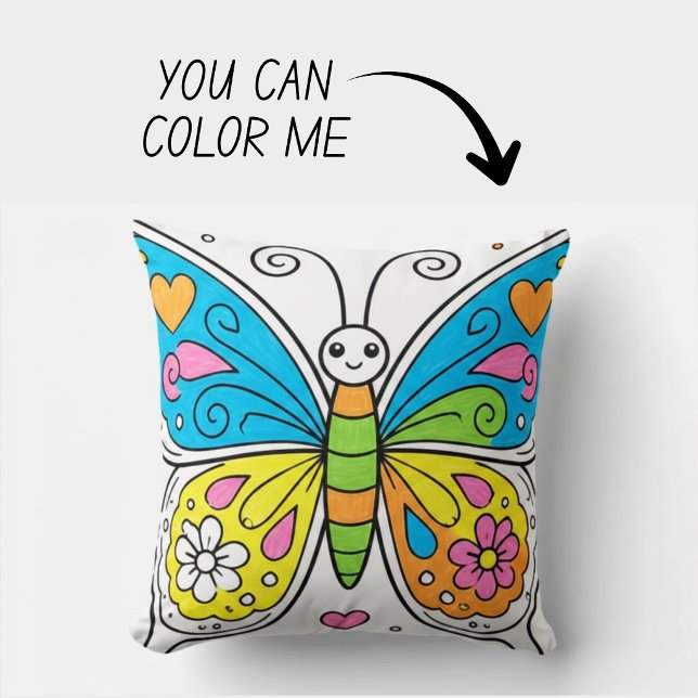 Butterfly Coloring Book Pillow (Creator Uploaded)