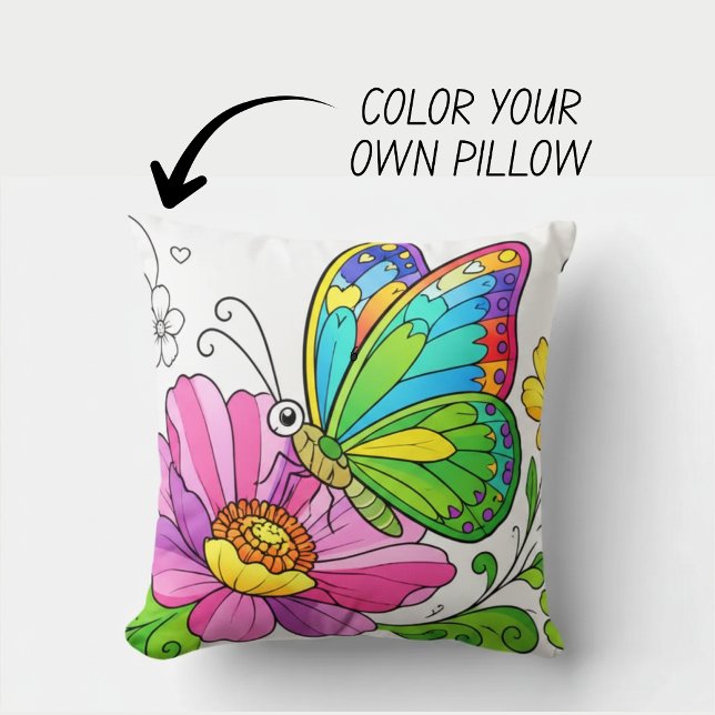 Butterfly Coloring Book Pillow (Creator Uploaded)