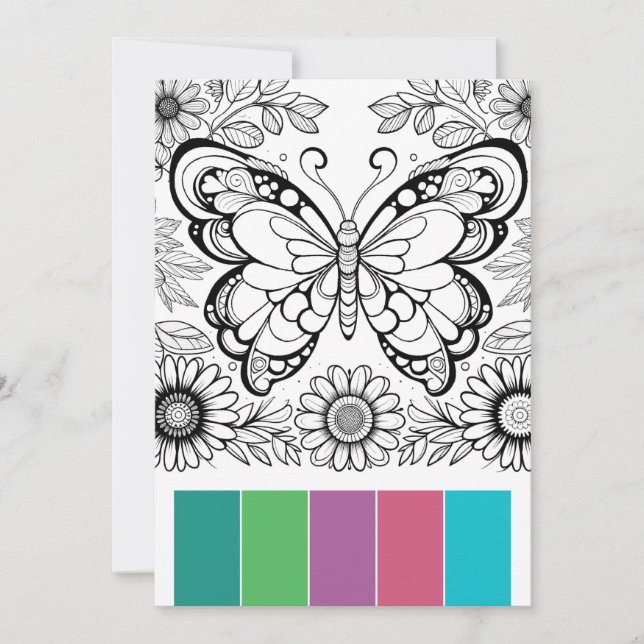 Butterfly Coloring Cards Relaxation Tools (Front)
