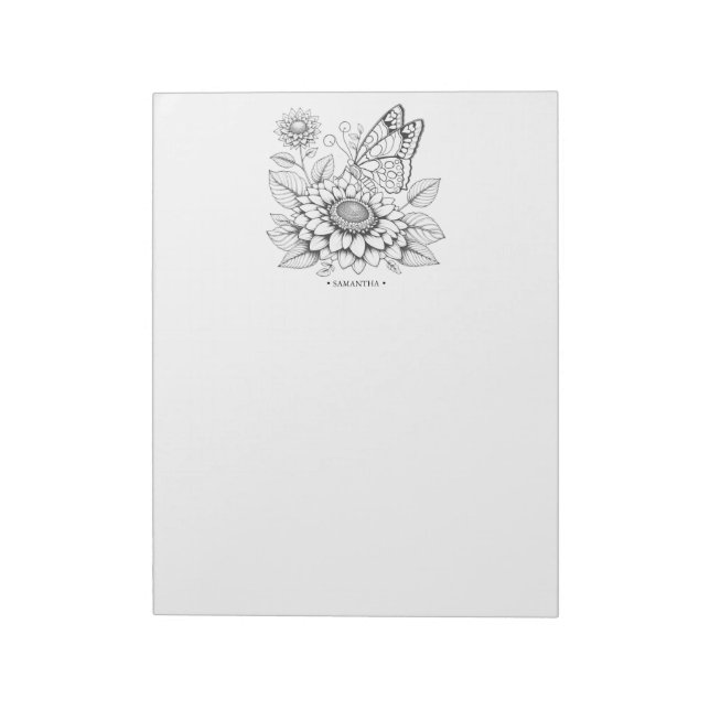 Butterfly Coloring Pages Notepad (Rotated)