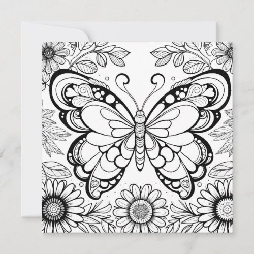 Butterfly Coloring Pages with Journal Invitation