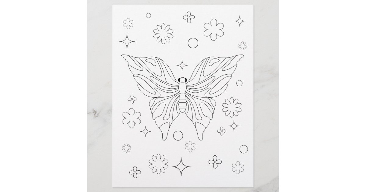 Butterfly Coloring Paper Fun | Zazzle