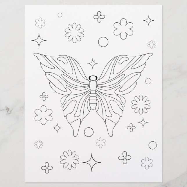 Butterfly Coloring Paper Fun (Front)
