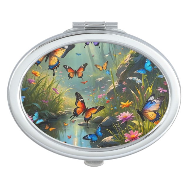 Butterfly Compact Mirror AI Design (Front)
