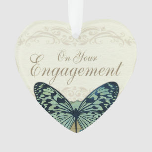 Butterfly Congratulations on Engagement Ornament