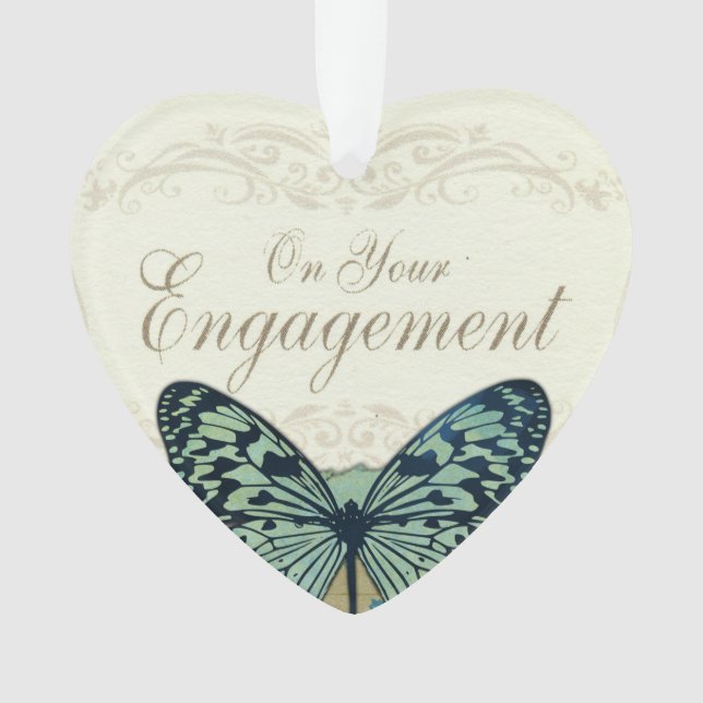 Butterfly Congratulations on Engagement Ornament (Front)