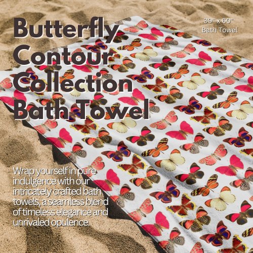 Butterfly Contour Collection  Bath Towel Set