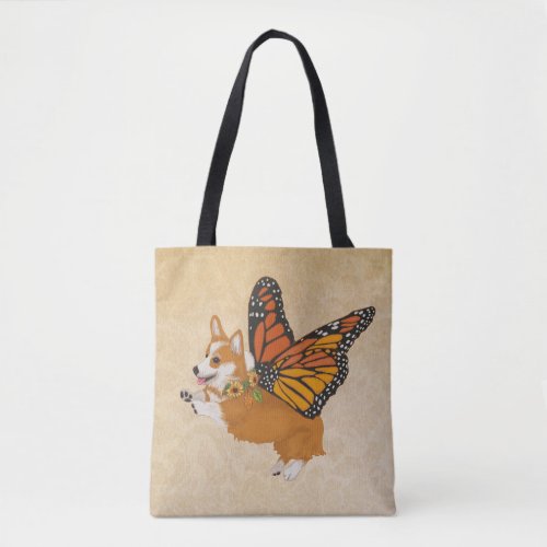 Butterfly Corgi Tote Bag