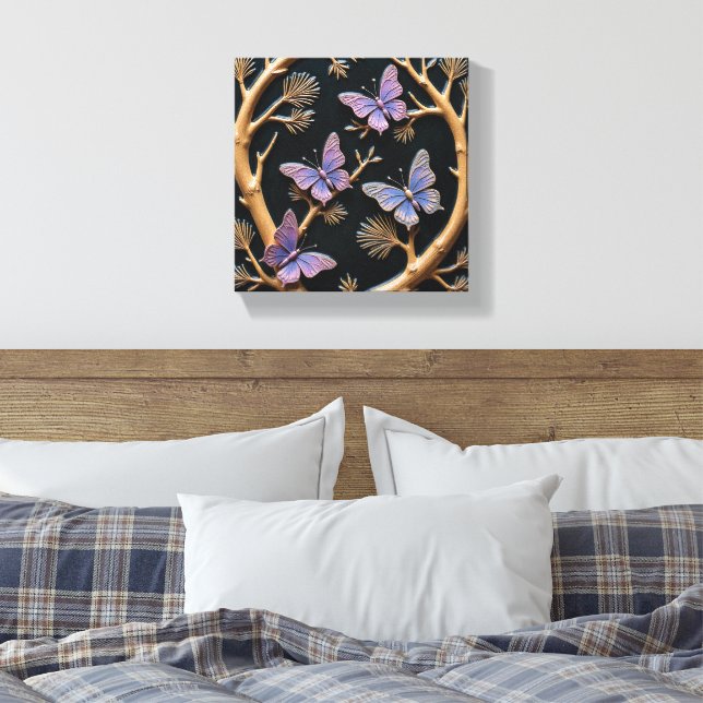 Butterfly Cotillion Canvas Print (Insitu(Bedroom))