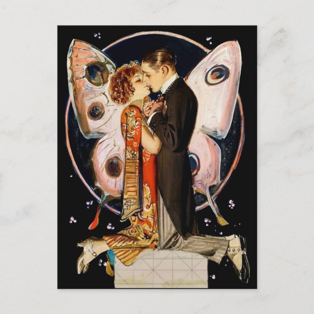 “Butterfly Couple” by FX Leyendecker Postcard (Front)