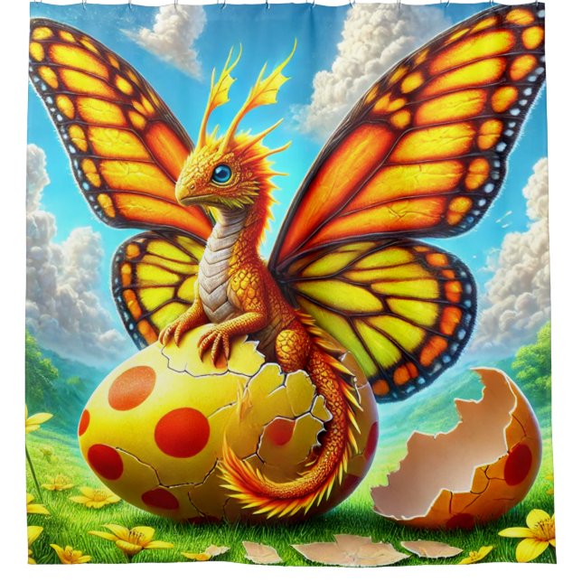 Butterfly Creature Shower Curtain (Front)