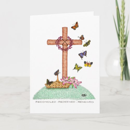 Butterfly Cross Sympathy Card