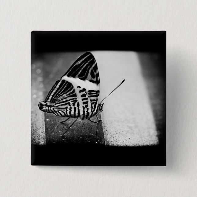 butterfly crossing pinback button (Front)
