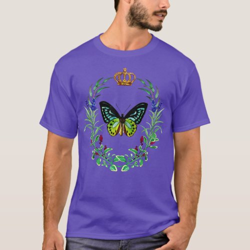 Butterfly Crown and Wreath French Style Design T_Shirt