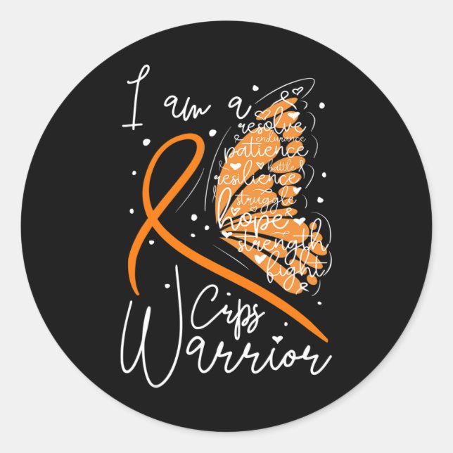 Butterfly CRPS Warrior CRPS Awareness Classic Round Sticker (Front)