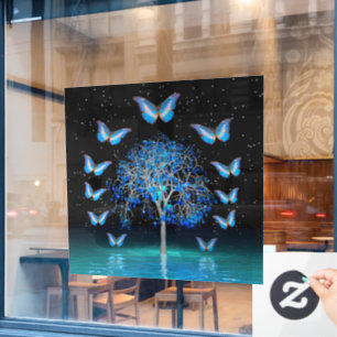Butterfly Crystal Tree Window Cling
