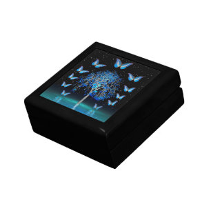 Butterfly Crystal Tree Wooden Jewelry Keepsake Gift Box
