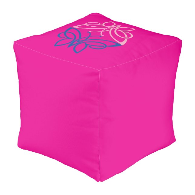 Butterfly Cube Pouf (Angled Front)