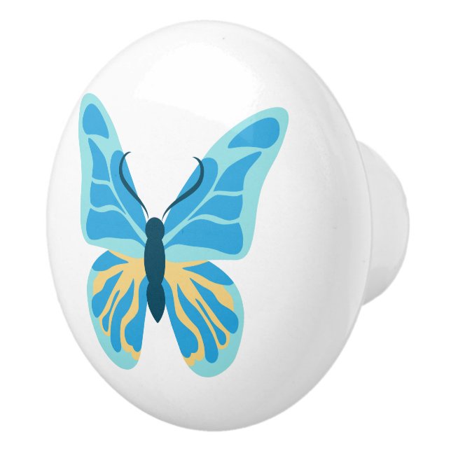 Butterfly Custom Color Graphic Ceramic Knob (Right)