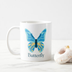 Butterfly Custom Color Graphic Personalized Name Coffee Mug