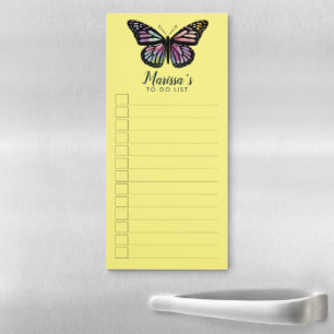 Butterfly Custom Grocery Shopping To-Do Checklist Magnetic Notepad