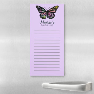 Butterfly Custom Grocery Shopping To-DO List Magnetic Notepad
