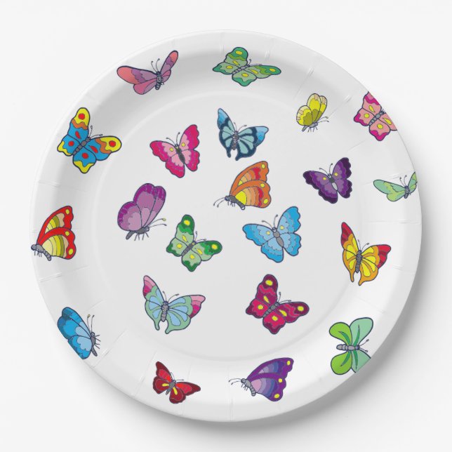 butterfly Custom Paper Plates 9" (Front)